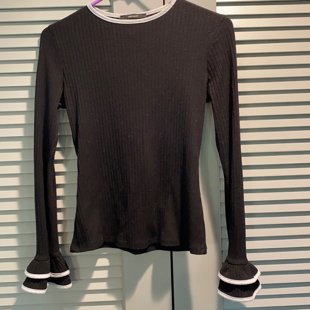 Black ruffled sweater